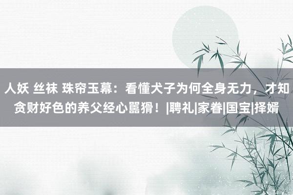 人妖 丝袜 珠帘玉幕：看懂犬子为何全身无力，才知贪财好色的养父经心嚚猾！|聘礼|家眷|国宝|择婿